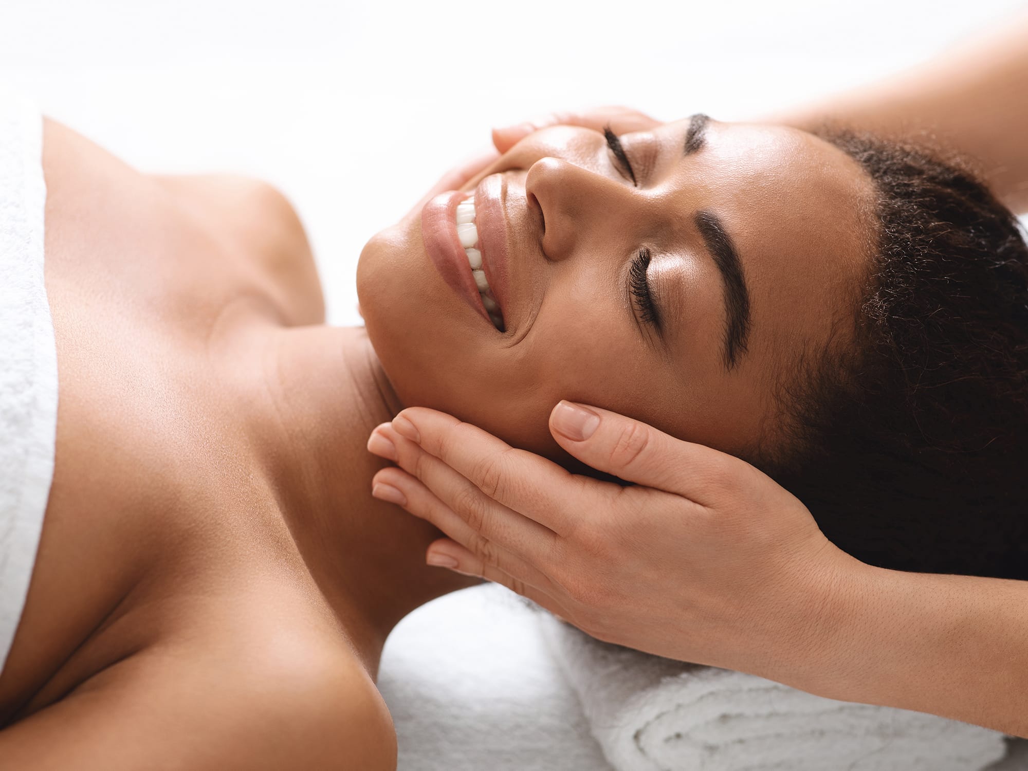 RF microneedling and light-based facial treatment